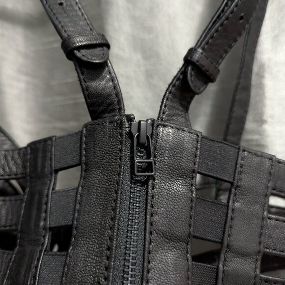 Jungle Tribe Triple Threat 2.0 Black Leather Harness Corset Medium - Picture 7 of 7